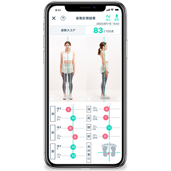 姿勢のバランスを分かりやすく確認できる姿勢分析アプリ
